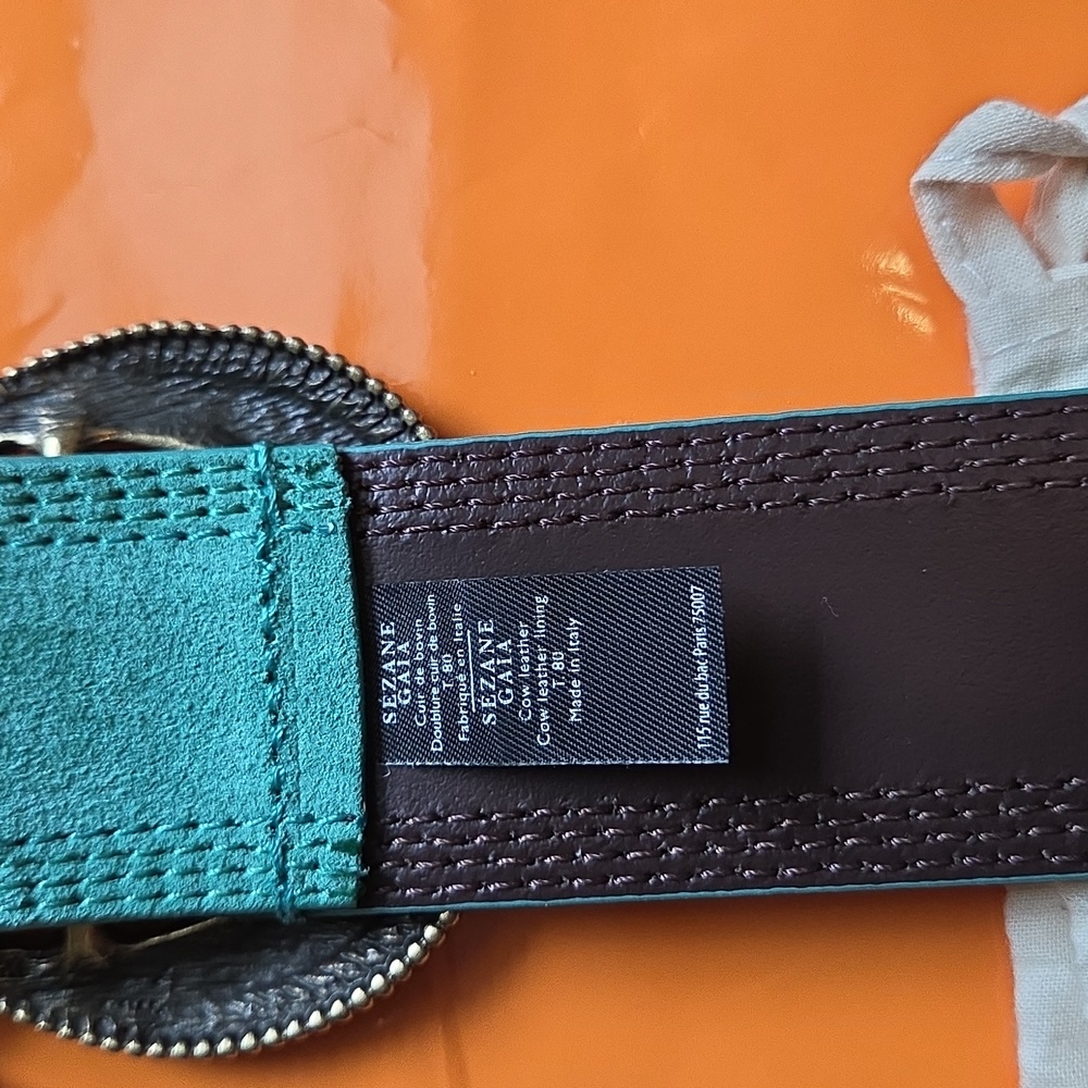 Nwt! Sezane GAIA belt Turqouise Green - Picture 6 of 8